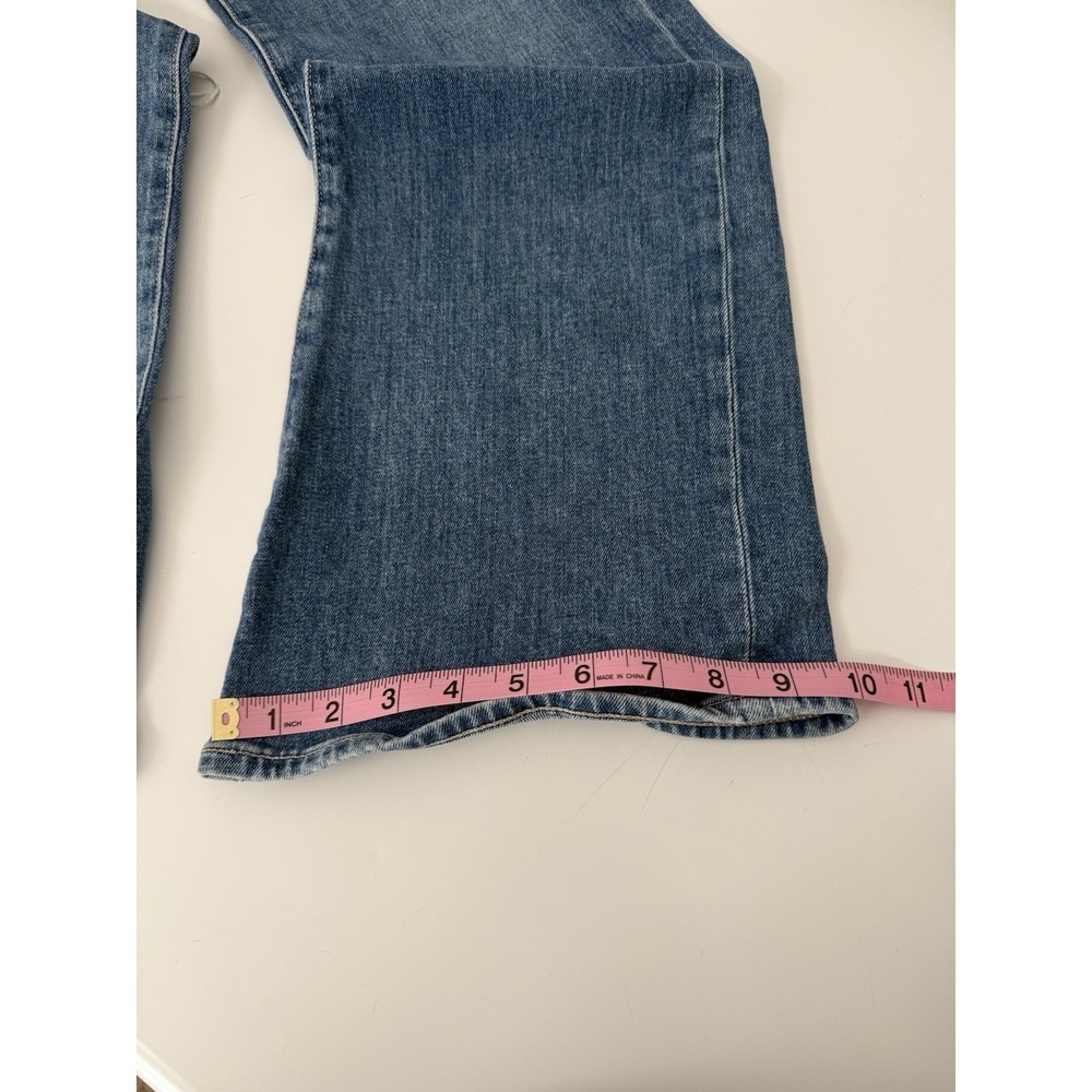 PAIGE Leenah Y2K Distressed Jeans Womens 26 Ripped Knee Wide Leg Straight Denim - Picture 7 of 7